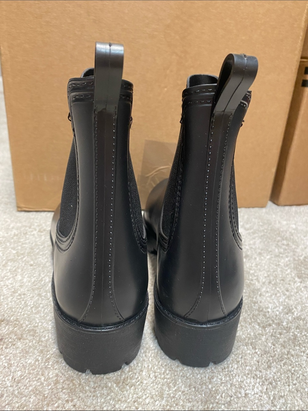 Nautica Matte Black Chelsea-Style Rain Ankle Boots - Picture 9 of 11
